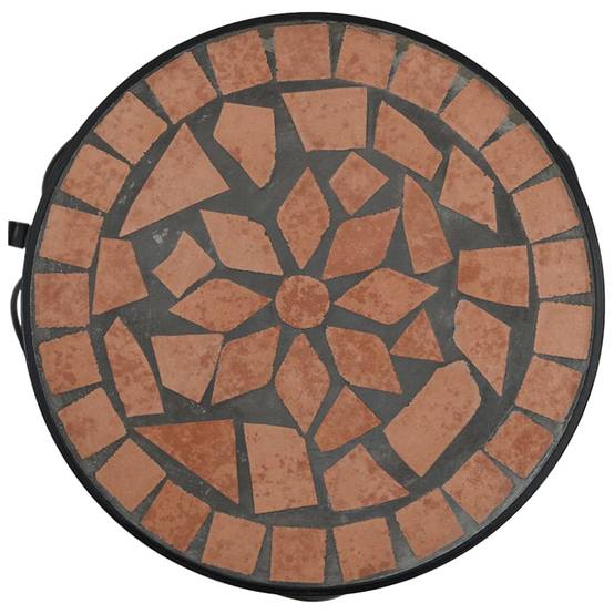 Set de 3 Supports à Plantes Céramique et Fer Design Mosaïque pour Jardin Balcon Patio Terre Cuite – ComfortXL Outdoor Living - Image 5