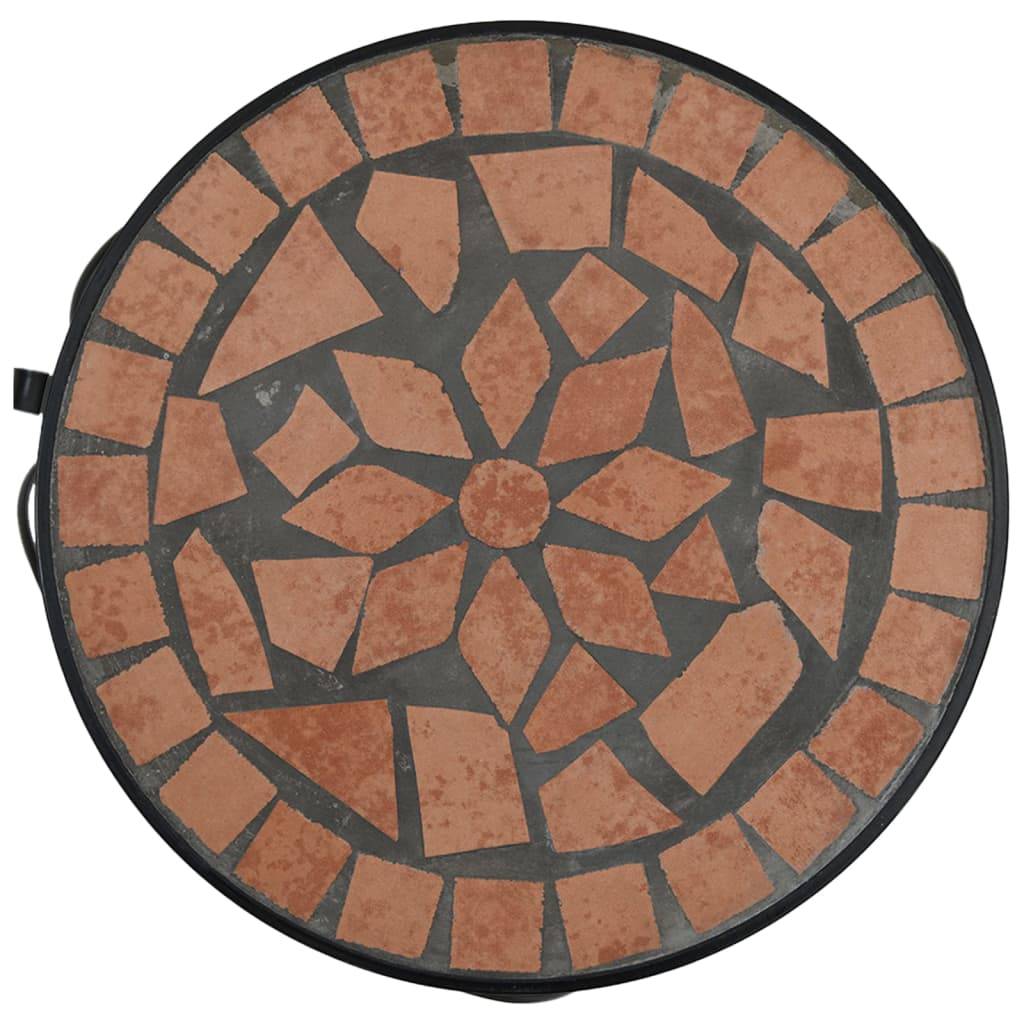 Set de 3 Supports à Plantes Céramique et Fer Design Mosaïque pour Jardin Balcon Patio Terre Cuite – ComfortXL Outdoor Living - Imagen 5