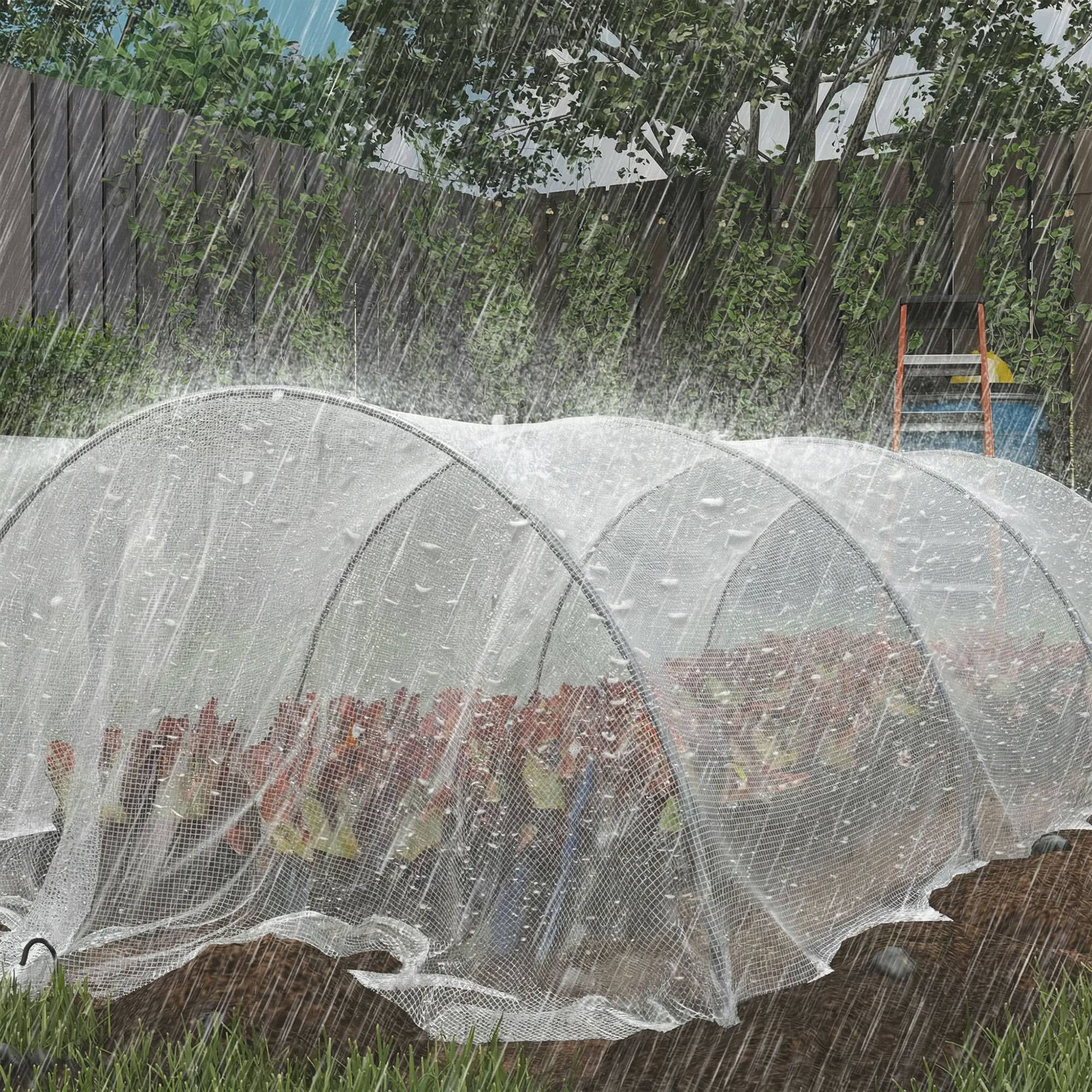 ComfortXL - Bâche de protection PE 4 x 6 m blanche 140 g/m² pour jardin voiture et bois étanche avec œillets renforcés - Image 9