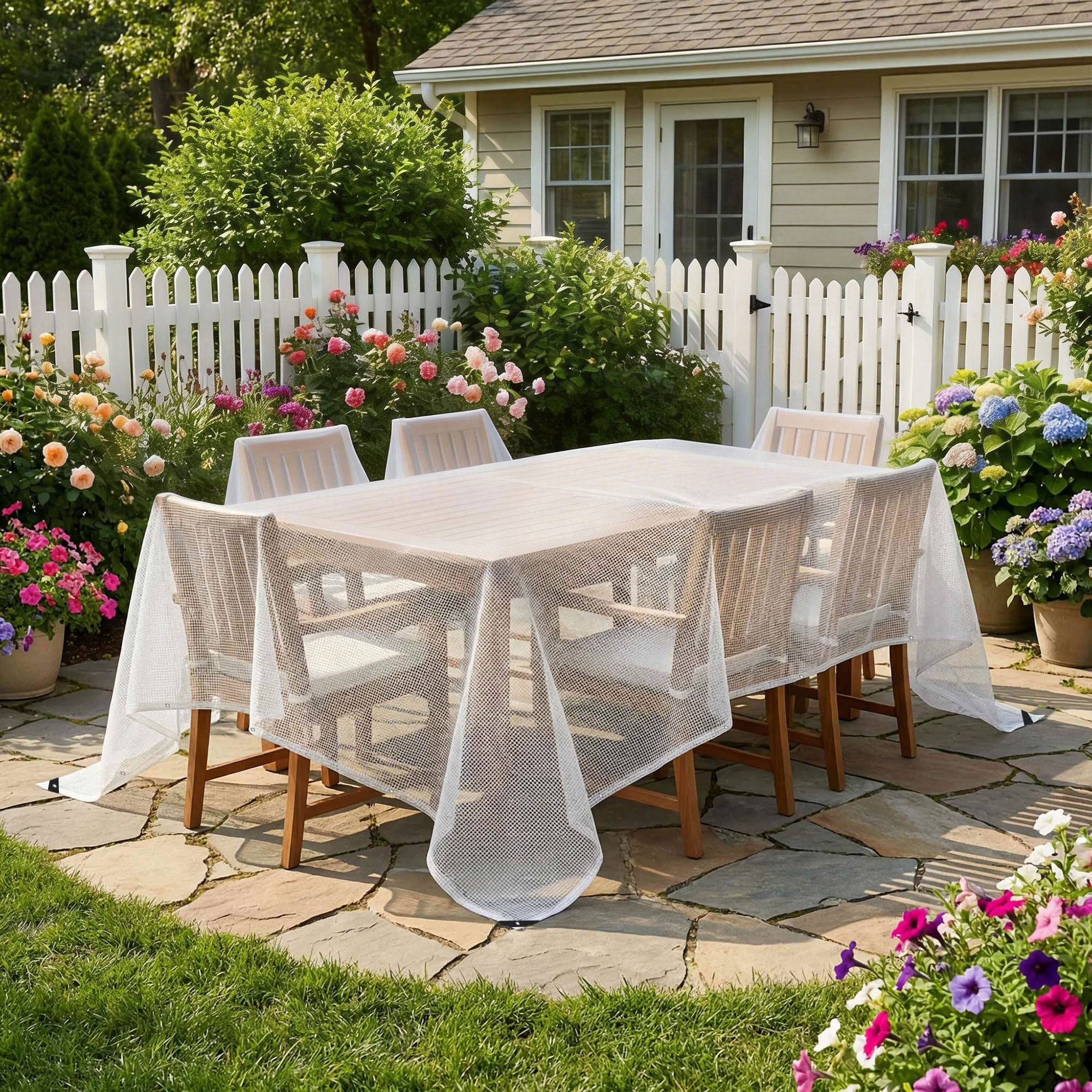 ComfortXL - Bâche de protection PE 4 x 6 m blanche 140 g/m² pour jardin voiture et bois étanche avec œillets renforcés - Image 6