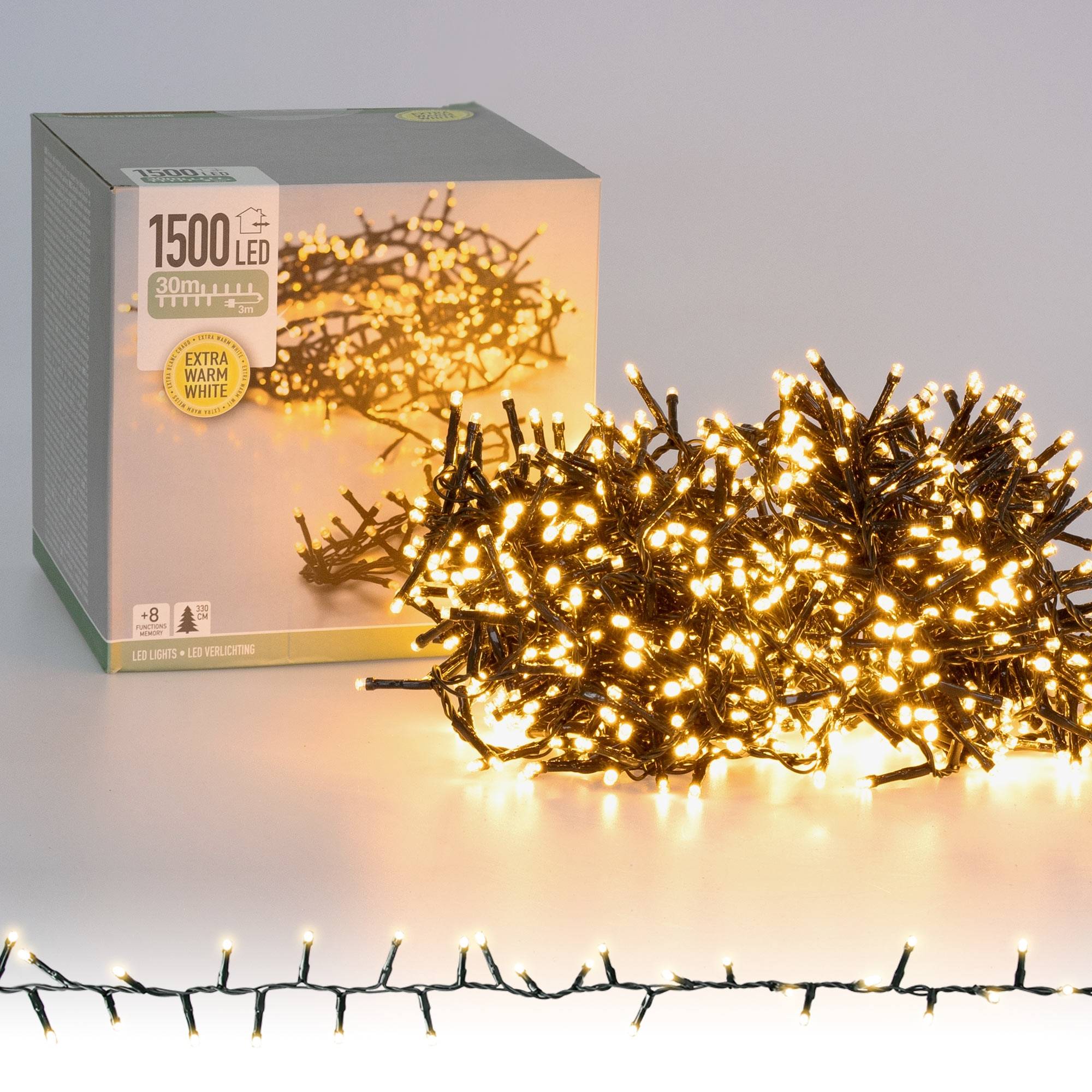 Ecd-Germany - Guirlande lumineuse de Noël déco sapin 30m 1500LED éclairage intérieur/extérieur - Imagen 2