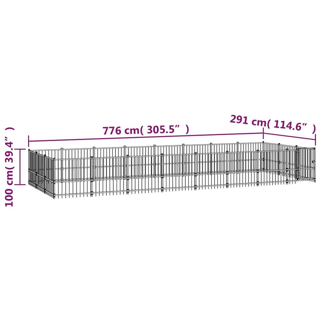 Vidaxl - Chenil d'extérieur pour chiens Acier 22,58 m² vidaXL 3124621 - Imagen 7