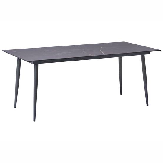 Table de repas Panneau stratifié haute pression HPL Marbre gris TOLENTINO - Beliani - Image 1