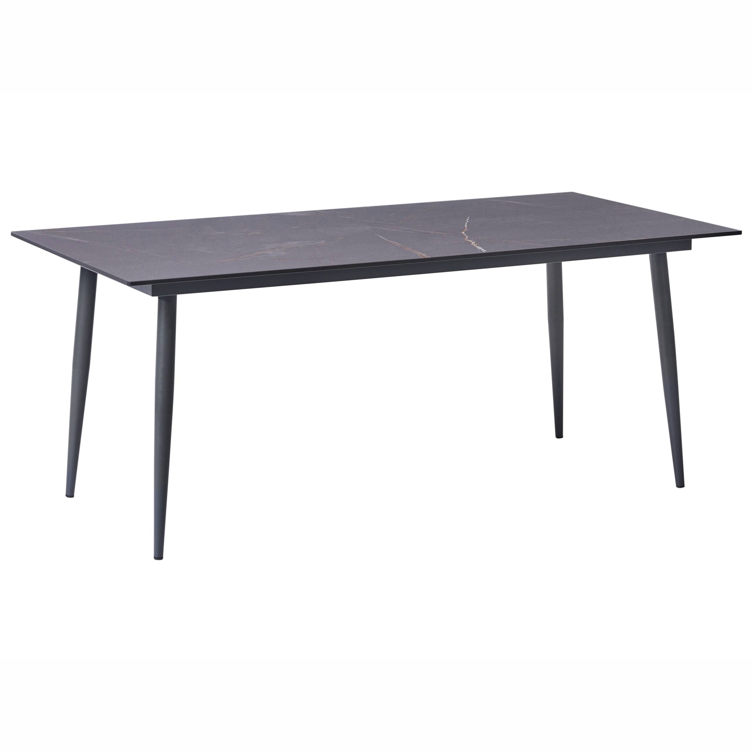 Table de repas Panneau stratifié haute pression HPL Marbre gris TOLENTINO - Beliani - Image 1