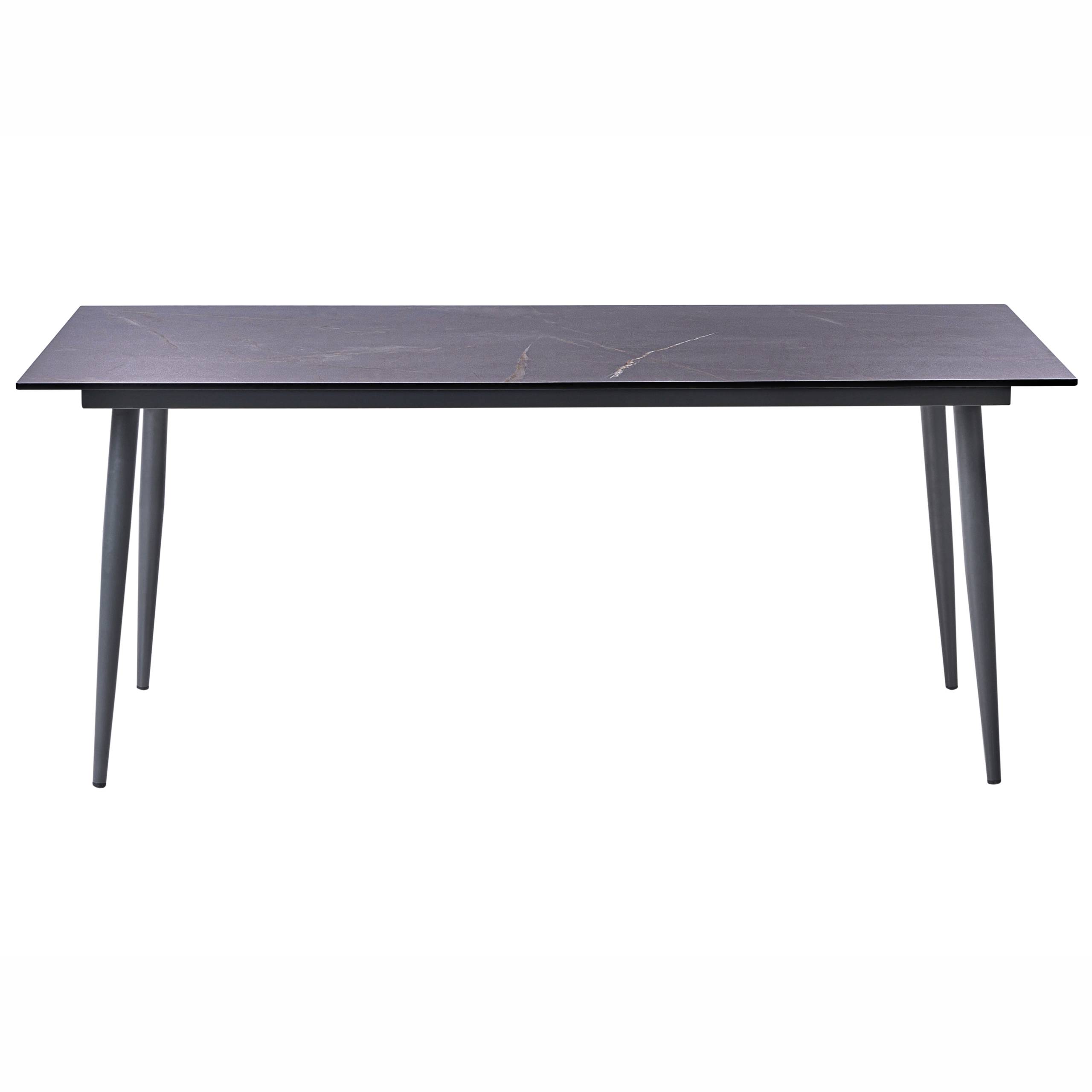 Table de repas Panneau stratifié haute pression HPL Marbre gris TOLENTINO - Beliani - Image 3