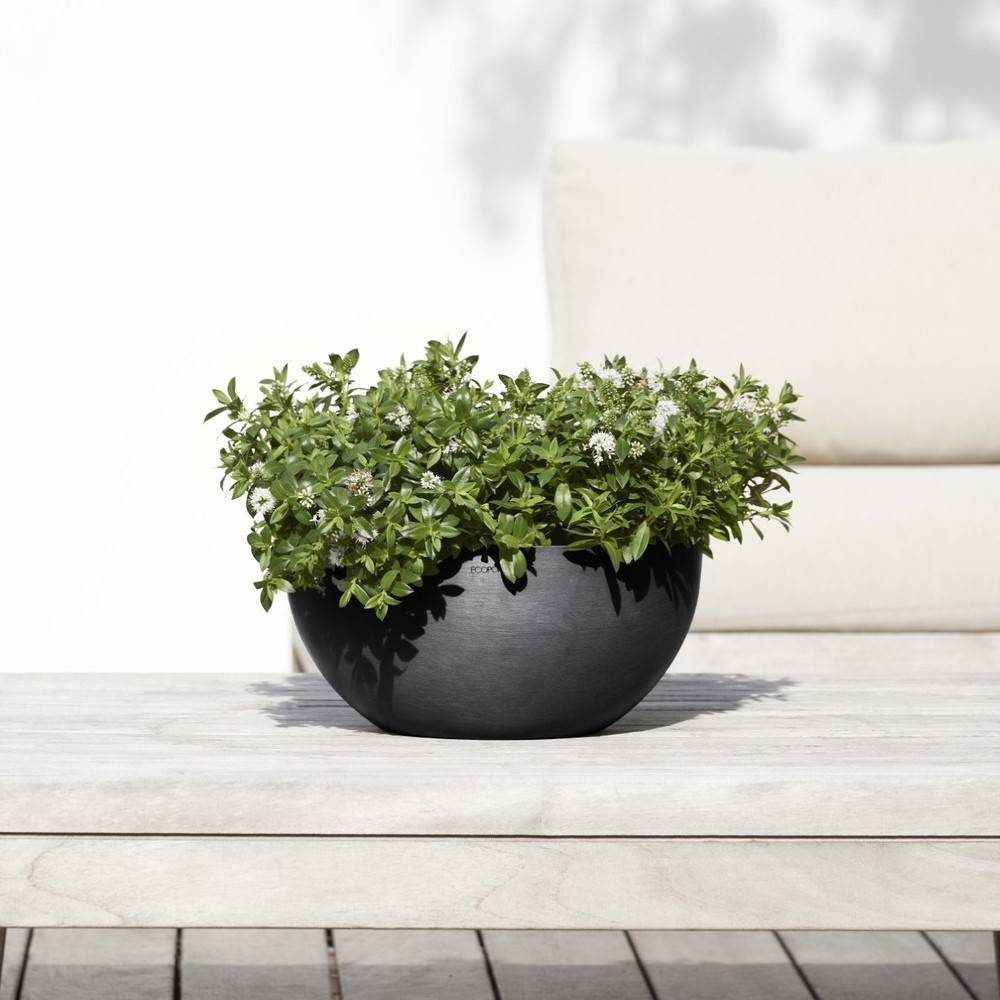 Ecopots - Pot Rond Brussels 30 Gris Foncé - Ø 30 x H. 14 cm - 6,5 L ECOPOTS - Imagen 5