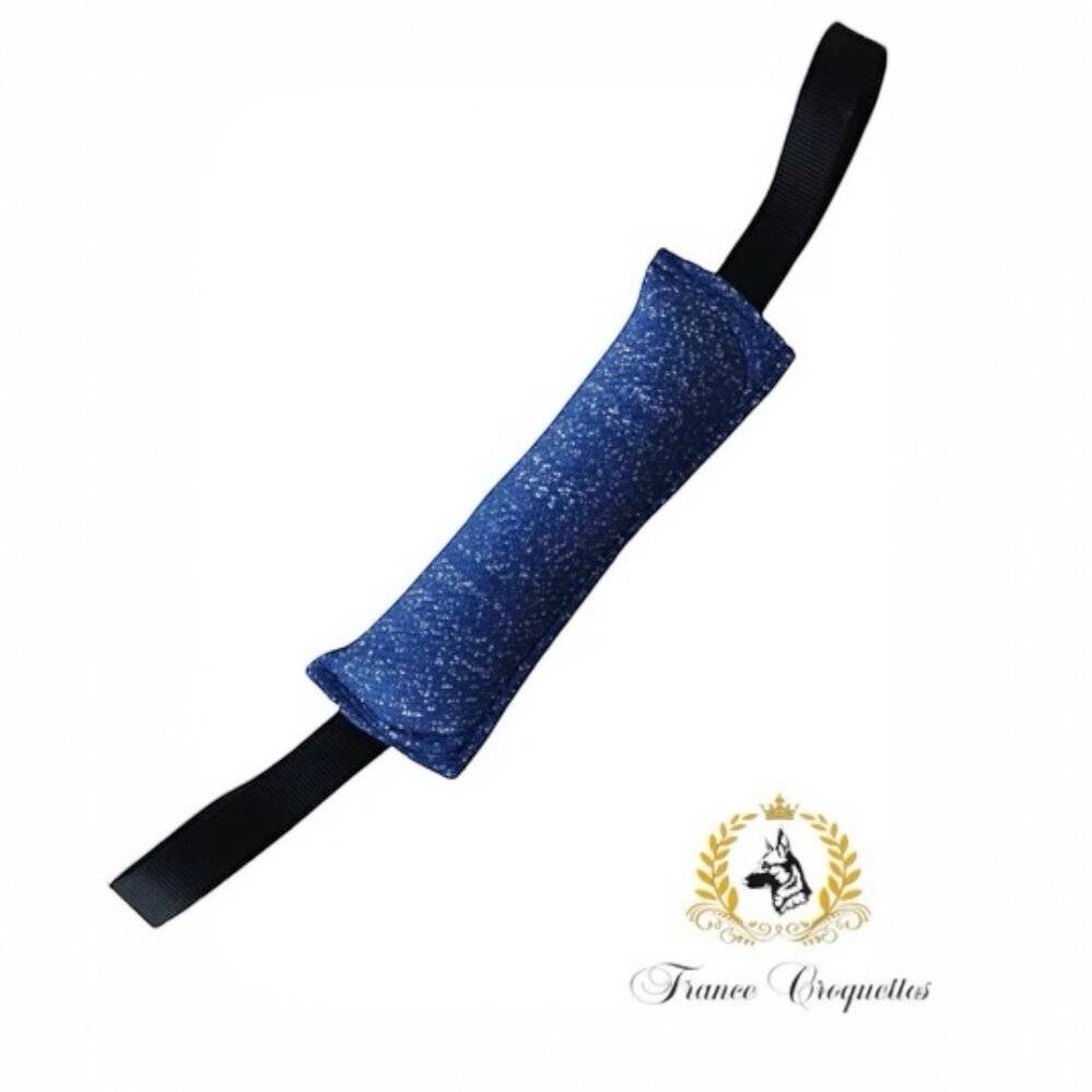 France Croquettes - Boudin blanc/bleu/rouge de jeux et de dressage deux poignées 30cm pour chien, FranceCroquettes - Imagen 1