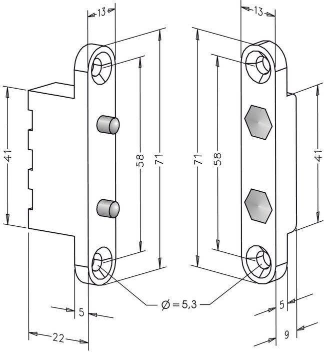 Transmetteur de courant encastré 2 plots EFF EFF - 10305 - Imagen 2