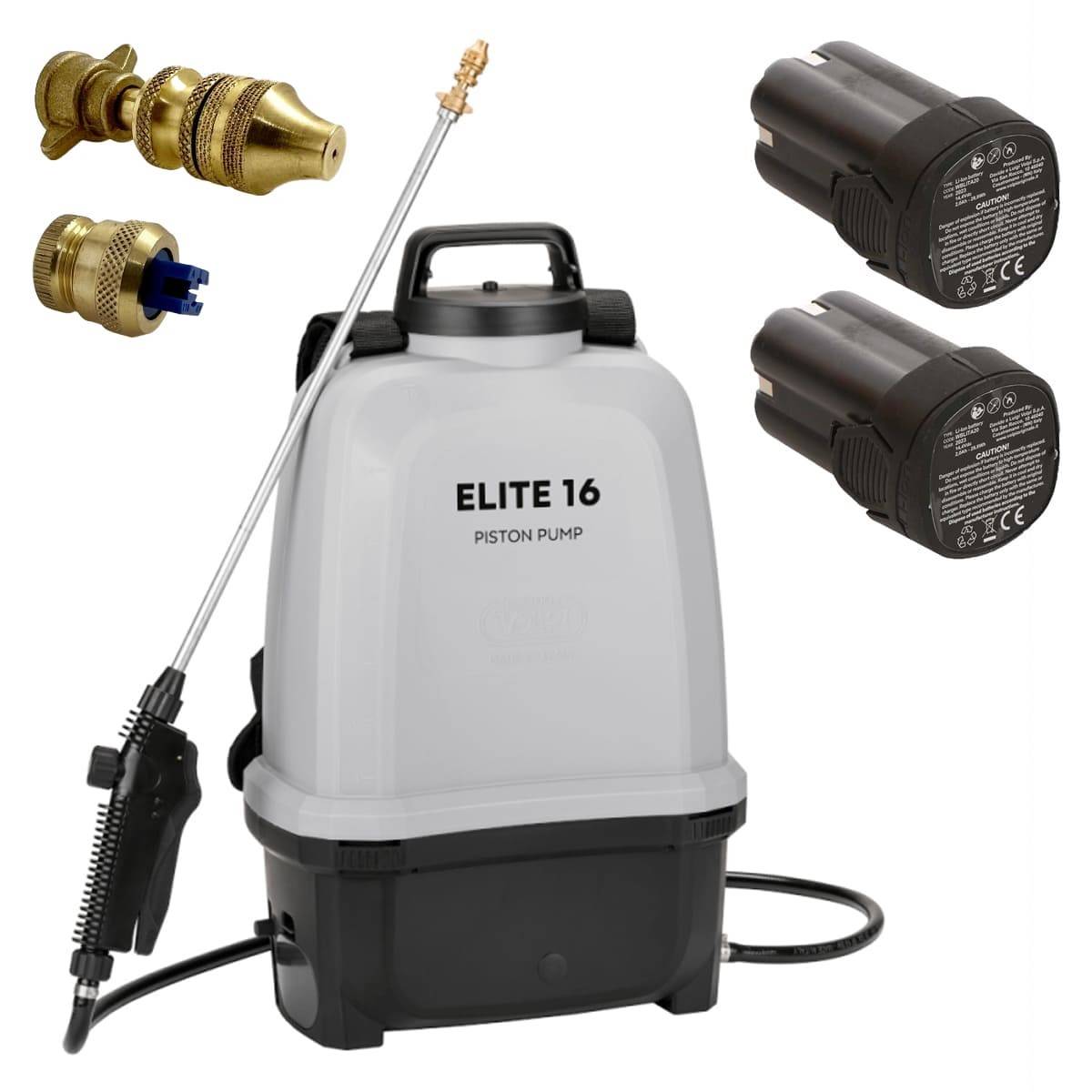 Pulverisateur Électrique à Batterie 16L 8 Bar 2 Batteries Lithium Chargeur Végetaux Toiture VOLPI - Image 1