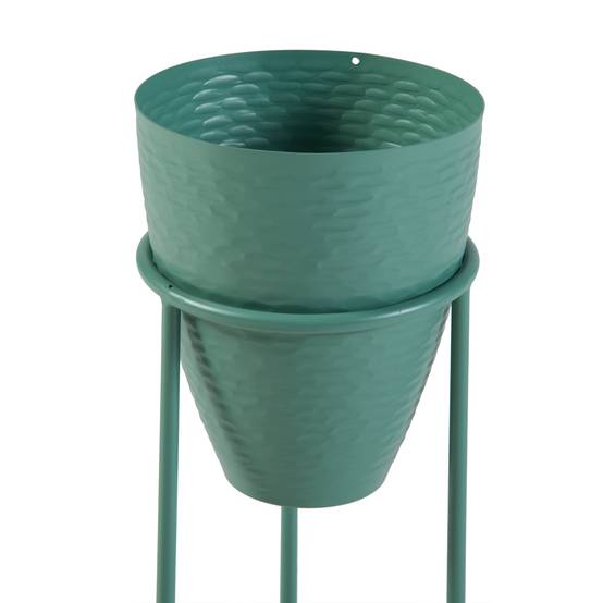 Helloshop26 - Porte-plantes style intemportel support 41 x 16 cm métal vert - Image 3