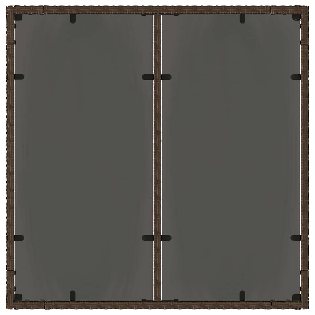 PANGIVO - Table de jardin résine tressée marron verre trempé 90 x 90 x 75 cm - PANGIVO - Image 6