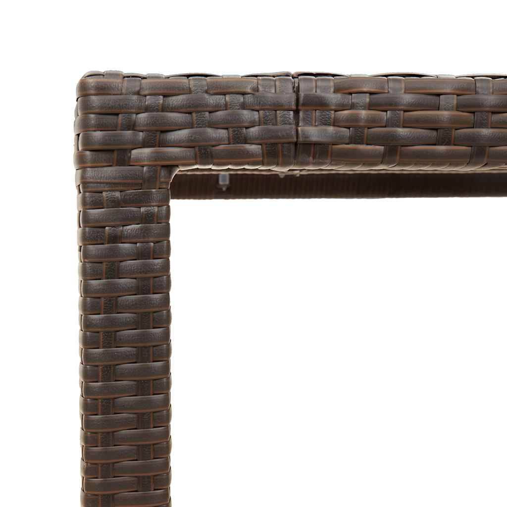 PANGIVO - Table de jardin résine tressée marron verre trempé 90 x 90 x 75 cm - PANGIVO - Image 8