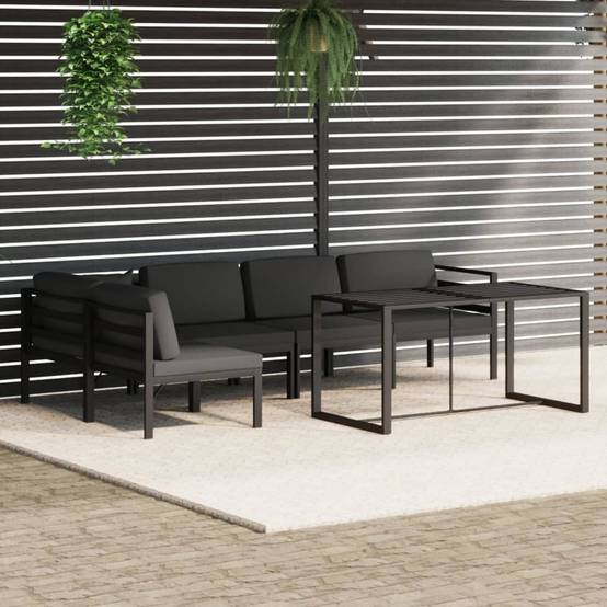 ComfortXL - Salon de Jardin 6 Pièces Aluminium avec Table Haute pour Repas Anthracite – ComfortXL Outdoor Living - Image 1