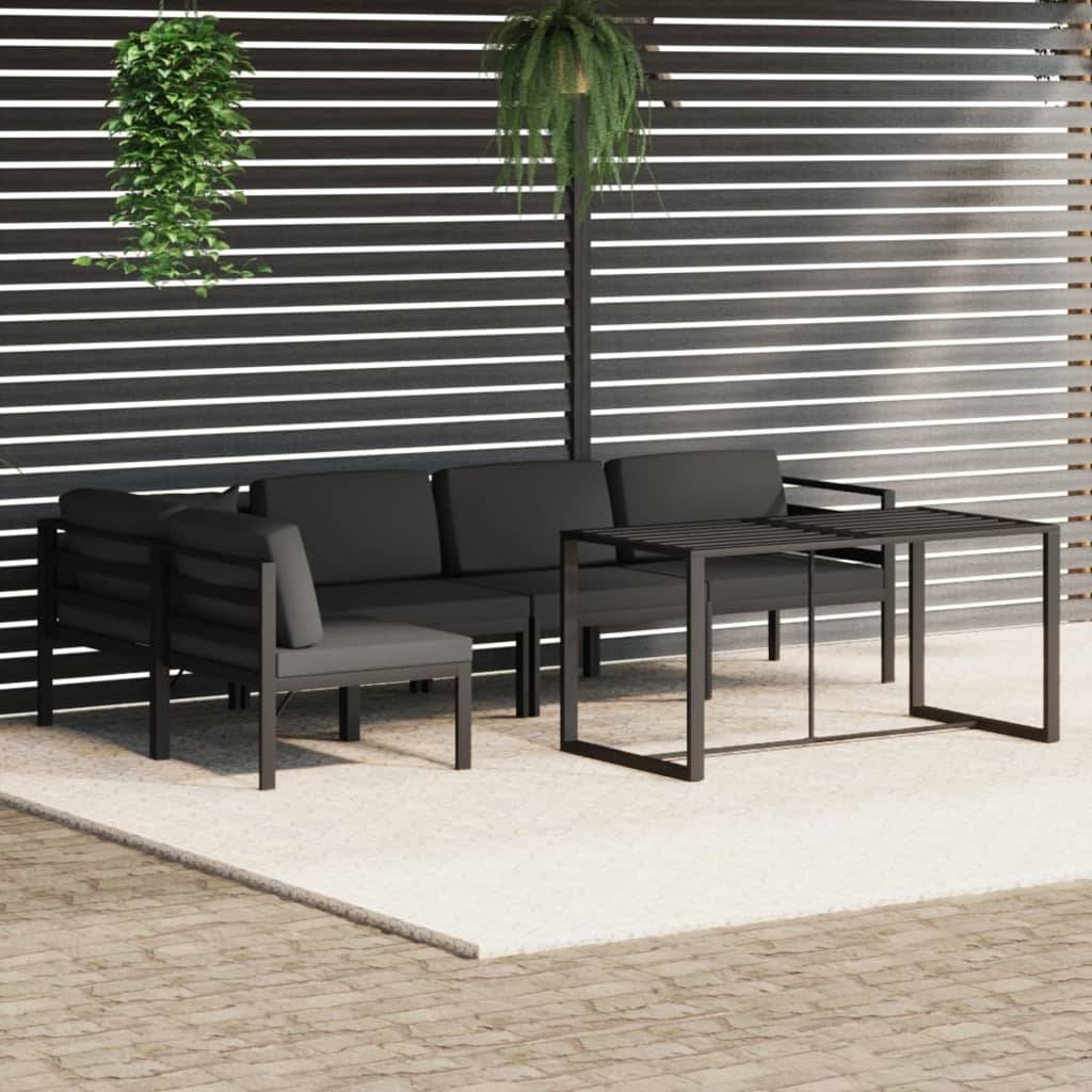 ComfortXL - Salon de Jardin 6 Pièces Aluminium avec Table Haute pour Repas Anthracite – ComfortXL Outdoor Living - Image 1