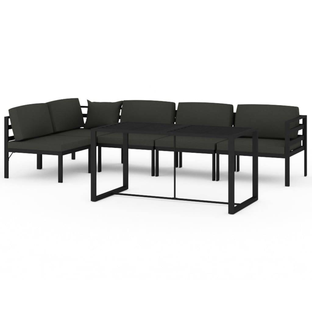 ComfortXL - Salon de Jardin 6 Pièces Aluminium avec Table Haute pour Repas Anthracite – ComfortXL Outdoor Living - Image 2