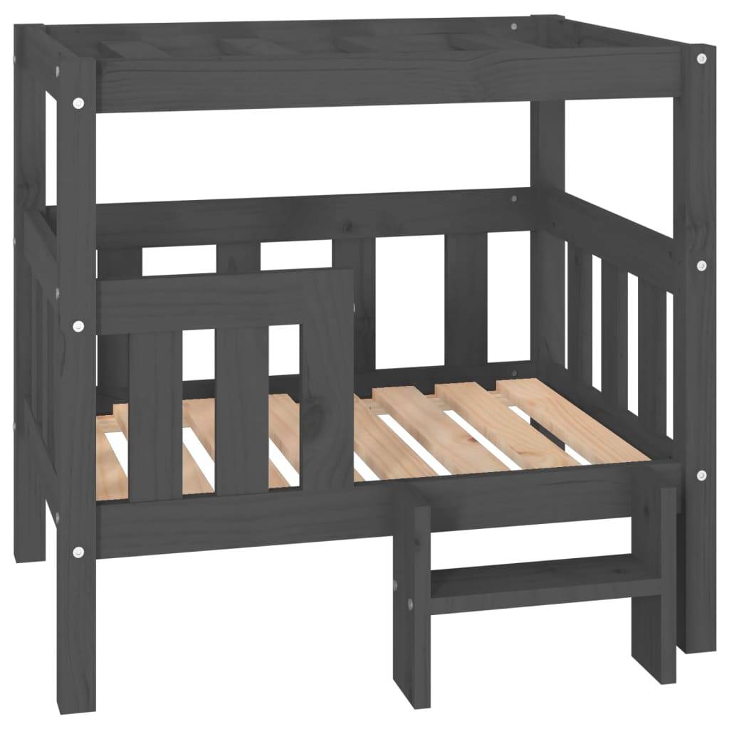 Vidaxl - Lit pour chien Gris 75,5x63,5x70 cm Bois de pin solide vidaXL 822379 - Imagen 2
