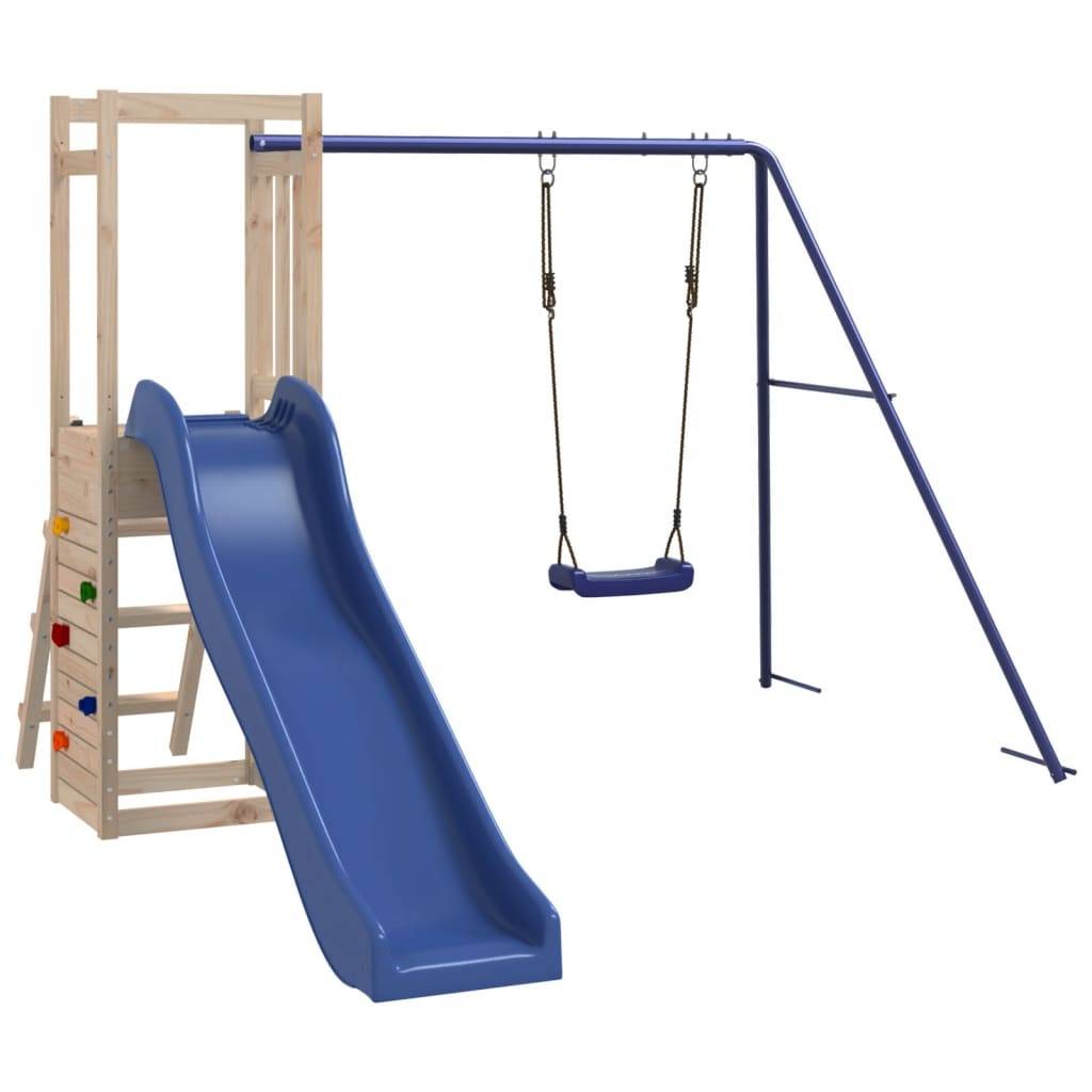 Helloshop26 - Aire de jeux d'extérieur balançoires toboggan portiques robuste jeux jardin 237 x 321 x 169 cm bois de pin massif - Imagen 1