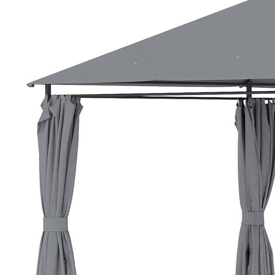 Tonnelle de jardin métal rideaux amovibles terrasse toit imperméable 3x4m gris - ComfortXL Outdoor Living - Image 10