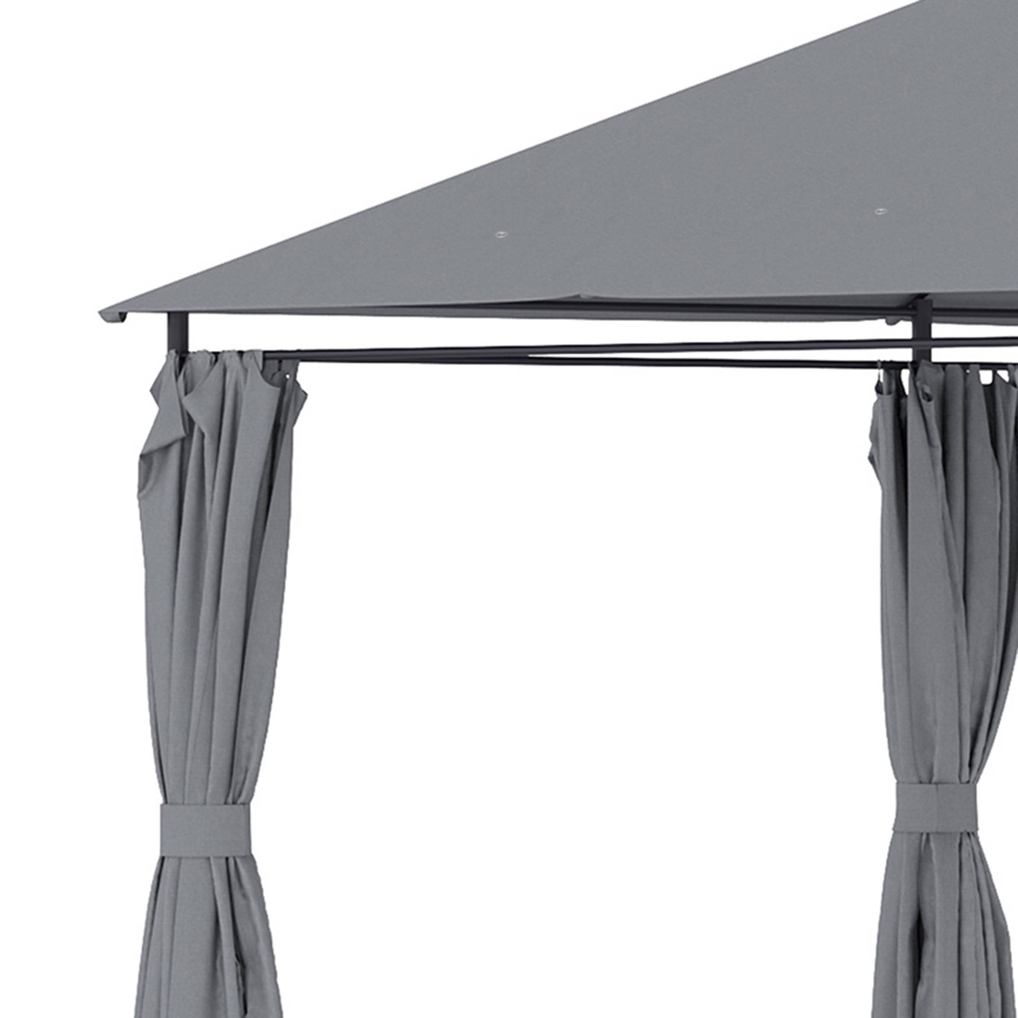Tonnelle de jardin métal rideaux amovibles terrasse toit imperméable 3x4m gris - ComfortXL Outdoor Living - Image 10