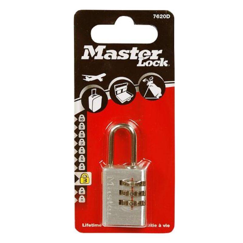 Cadenas à combinaison programmable MASTER LOCK chrome 20mm anse d.3xh.21mm Master lock - Imagen 2