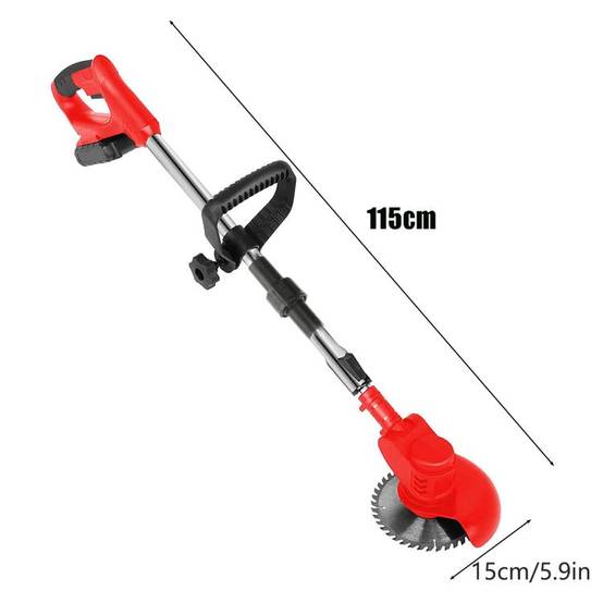 Tondeuse à gazon sans fil, débroussailleuse électrique, tête réglable à 90 degrés avec 3 lames et gants pour couper l'herbe et les arbustes-Lytech - Image 3