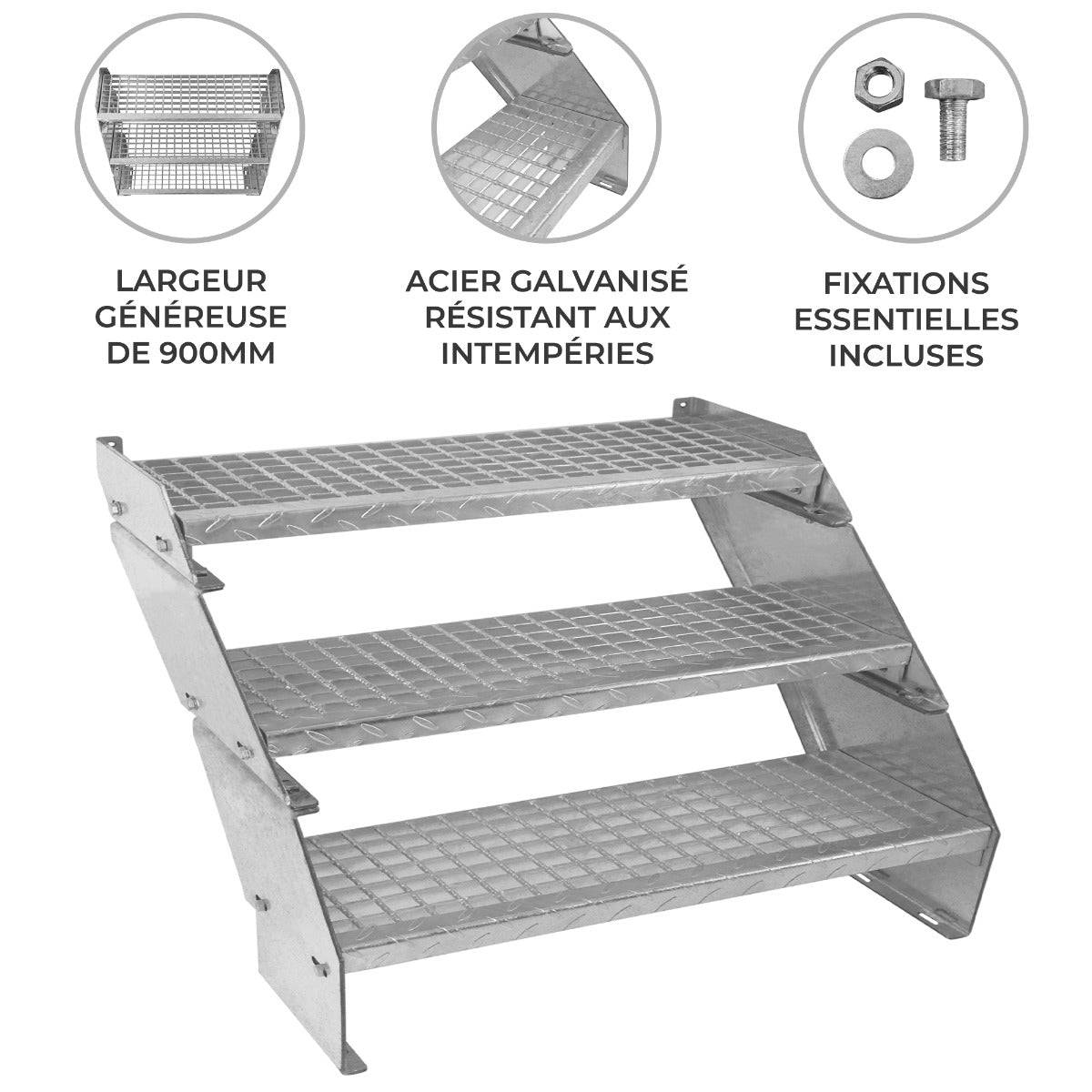 Monstershop - Escalier Caillebottis à 3 Marches - 240 x 900mm - Image 2
