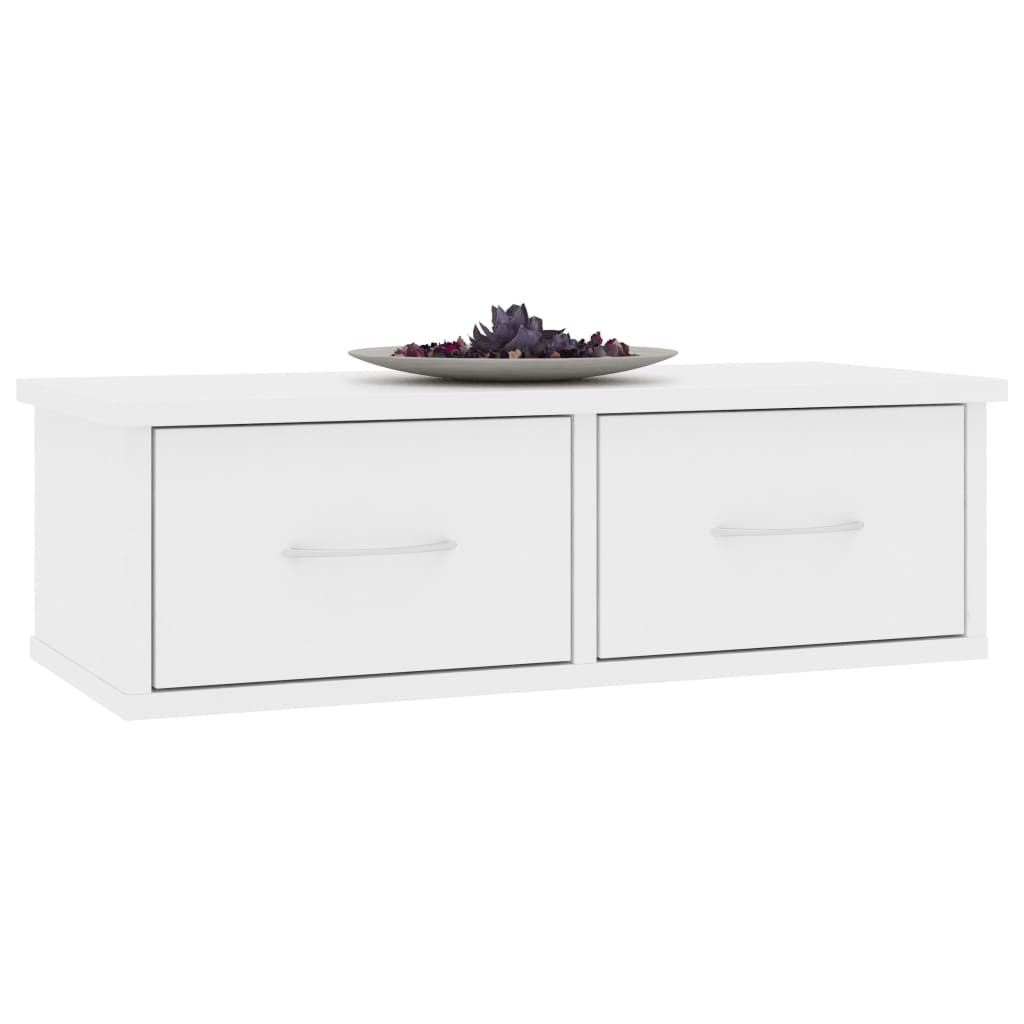 Vidaxl - étagère murale et tiroirs Blanc 60x26x18,5 cm Bois d'ingénierie - vidaXL - Imagen 3