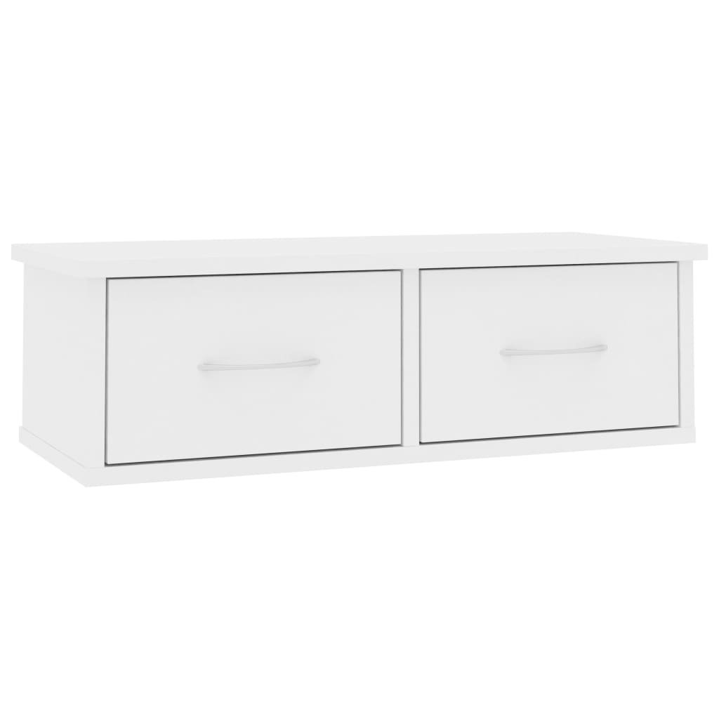 Vidaxl - étagère murale et tiroirs Blanc 60x26x18,5 cm Bois d'ingénierie - vidaXL - Imagen 1
