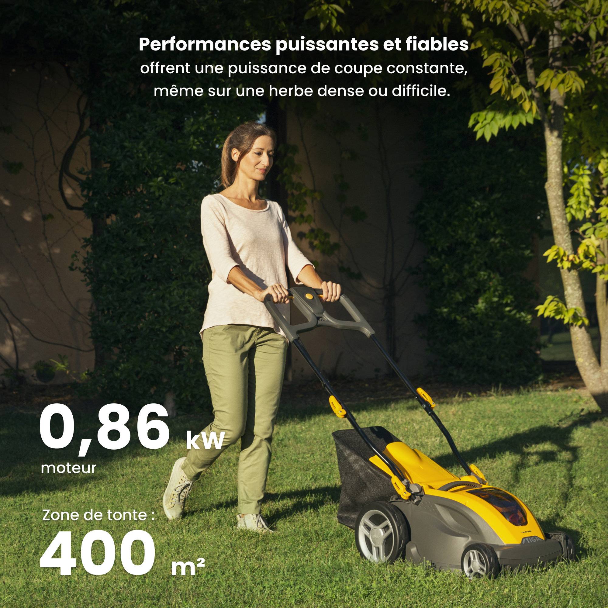 Stiga - Tondeuse Combi340e Kit, panier 40L, batterie 48V (4Ah), max. 350m² - STIGA - Imagen 6