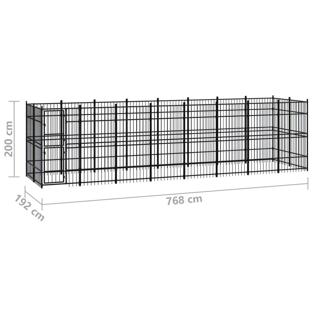 Vidaxl - Chenil d'extérieur pour chiens Acier 14,75 m² vidaXL 3097962 - Imagen 8
