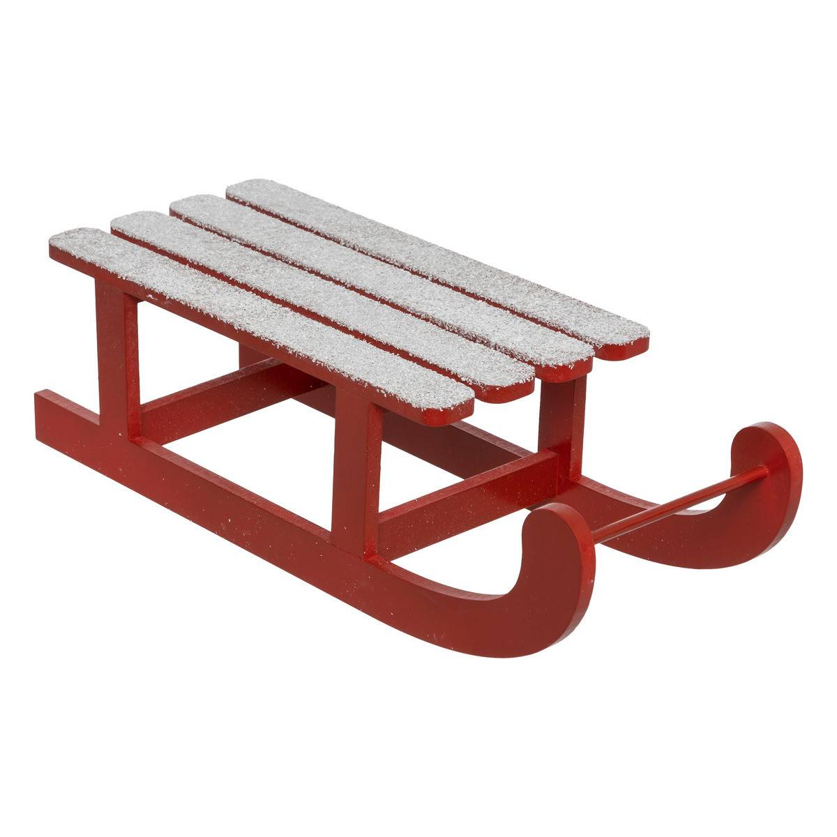 Fééric Lights & Christmas - Déco de Noël Luge en Bois Rouge L 40 cm