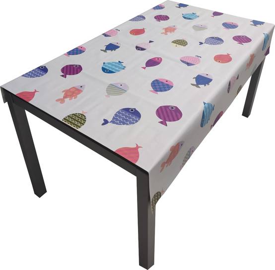 Nappe Composition PVC Base Polyester Anti-taches Poisson Taille 100X140 CM - Imagen 1