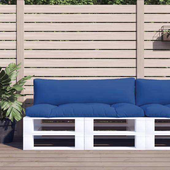 Lot de 2 Coussins pour Banquette Palette en Tissu Imperméable Décoration Jardin Bleu 110x58cm – ComfortXL Outdoor Living - Image 1