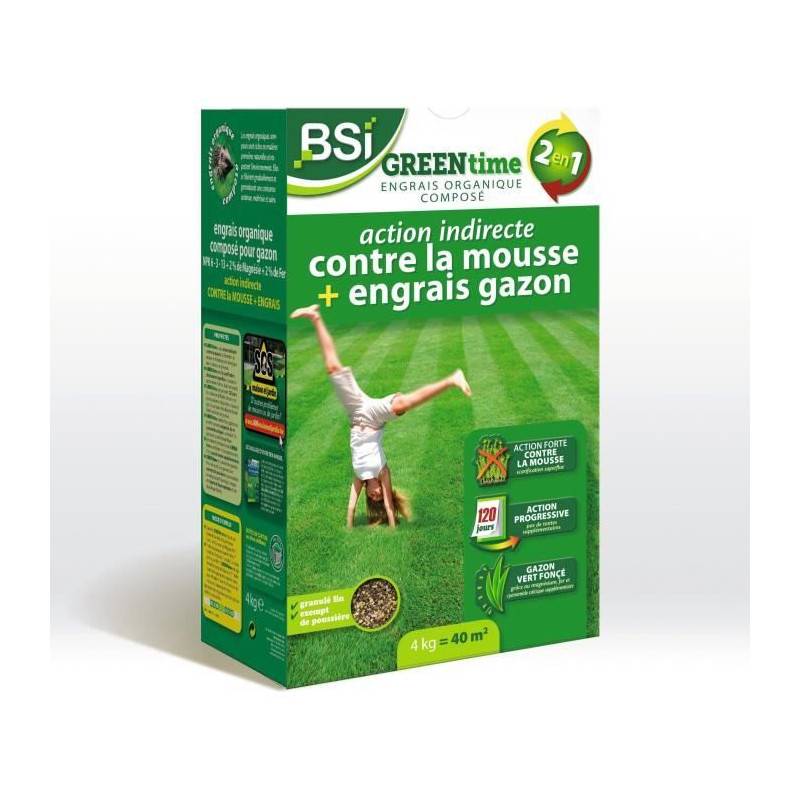 BSI - Bsi - Engrais Gazon - Greentime - Fertiliser Le Gazon - Jusqu'a 40m² - 4kg