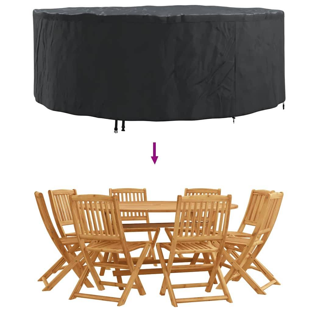 ComfortXL - Housse de Protection Ronde XXL Tissu Oxford 210D Anti-UV Imperméable pour Salon de Jardin Noir 244x244x85 cm – ComfortXL Outdoor Living - Image 4
