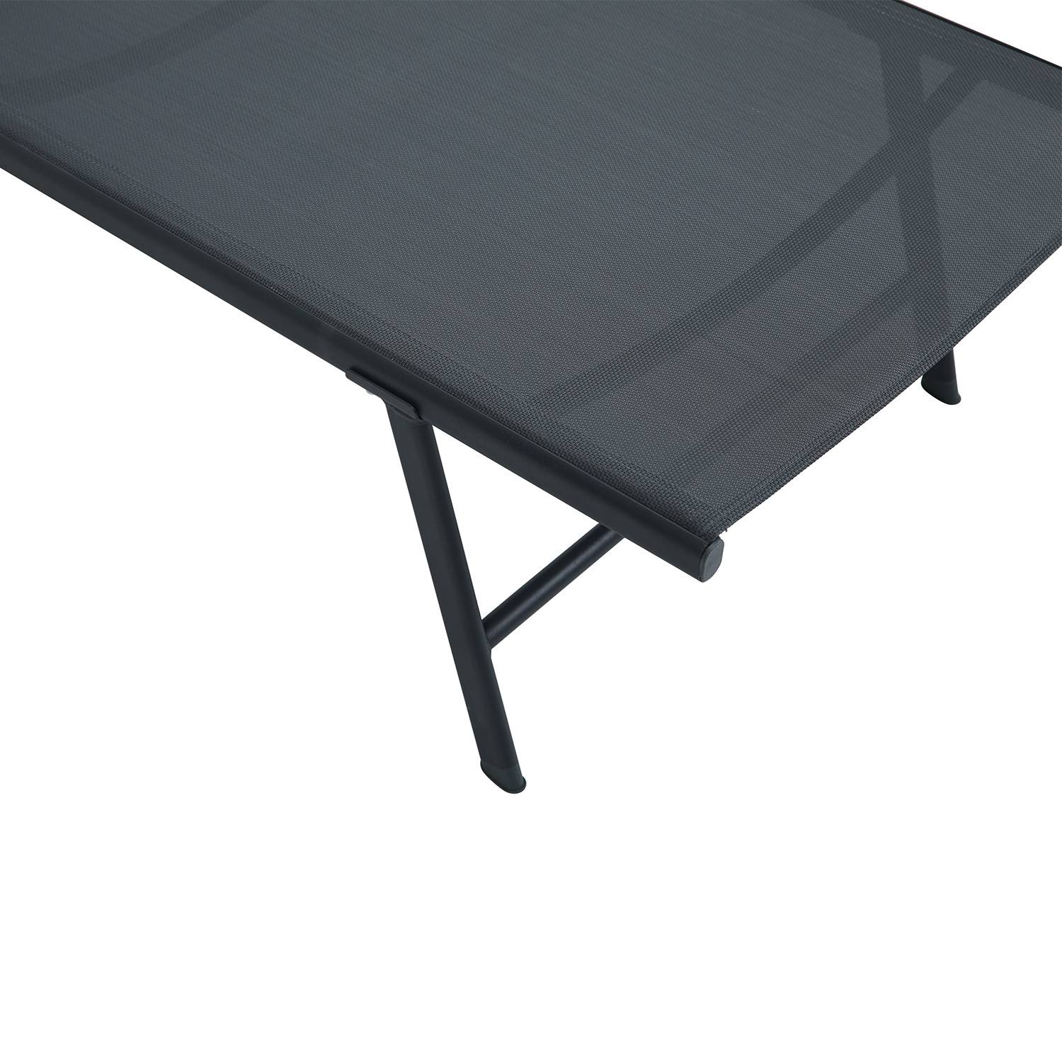 Autre - Lot de 2 transats inclinables et empilables - Anthracite - SUNNY - Imagen 3