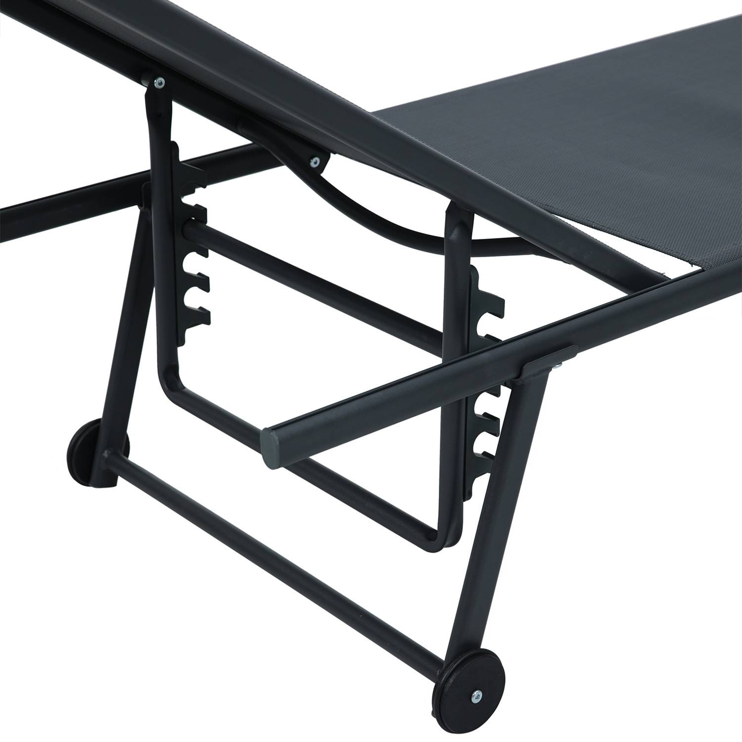 Autre - Lot de 2 transats inclinables et empilables - Anthracite - SUNNY - Imagen 2