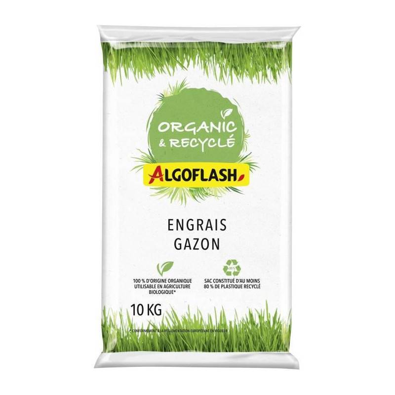 Algoflash Naturasol - Engrais Gazon 100% Végétal - Algoflash Naturasol Naturasol - Organic Et Recyclé - 10kg