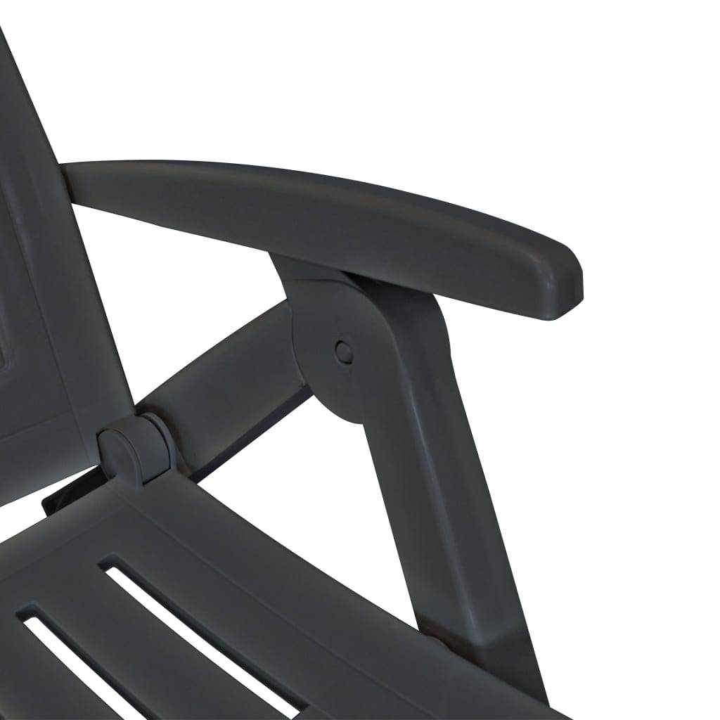 Helloshop26 - Transat chaise longue bain de soleil lit de jardin terrasse meuble d'extérieur avec repose-pied plastique anthracite - Imagen 4