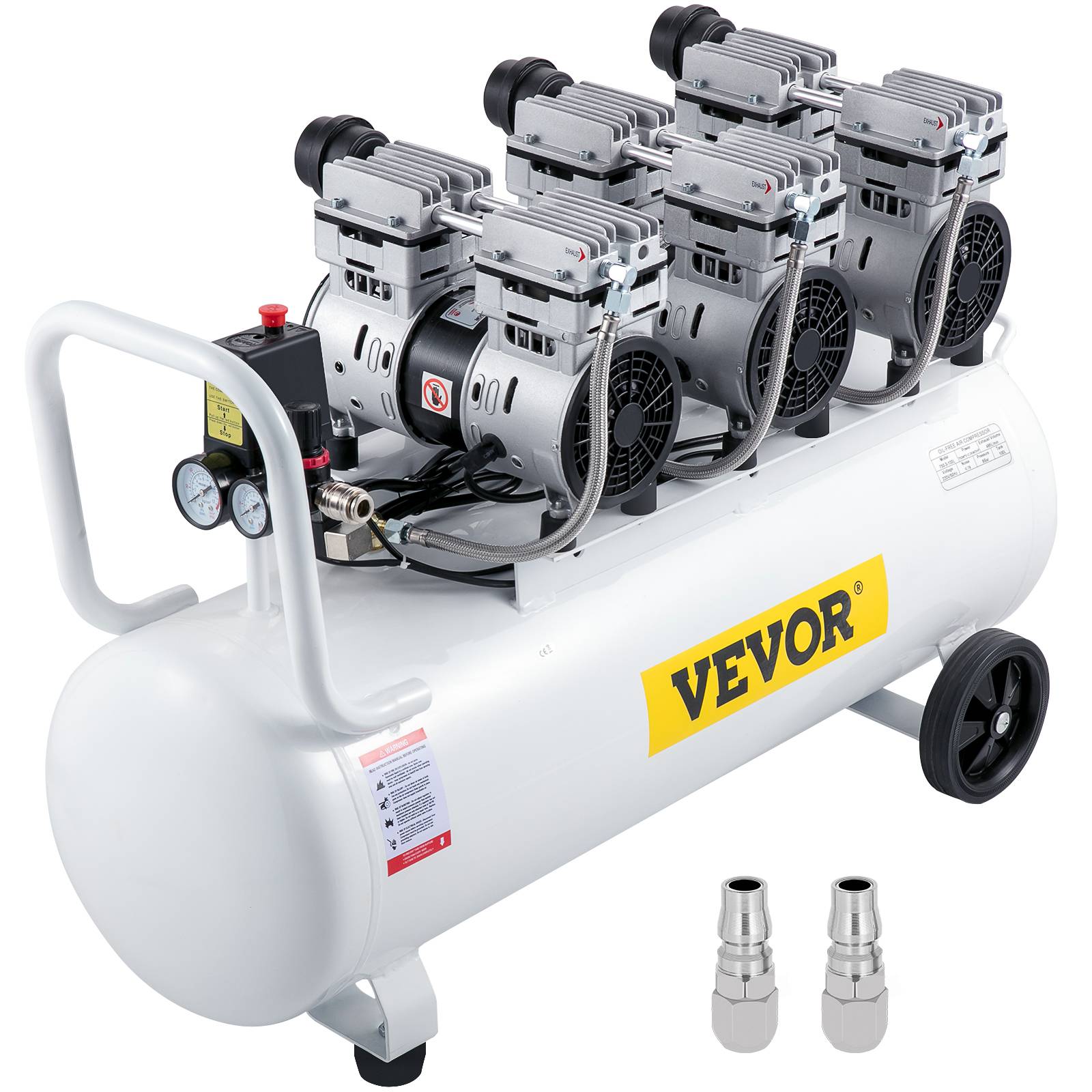 VEVOR Compresseur silencieux sans huile 22 gallons (80L), 2 manomètres, pour peinture/nettoyage. - Image 1