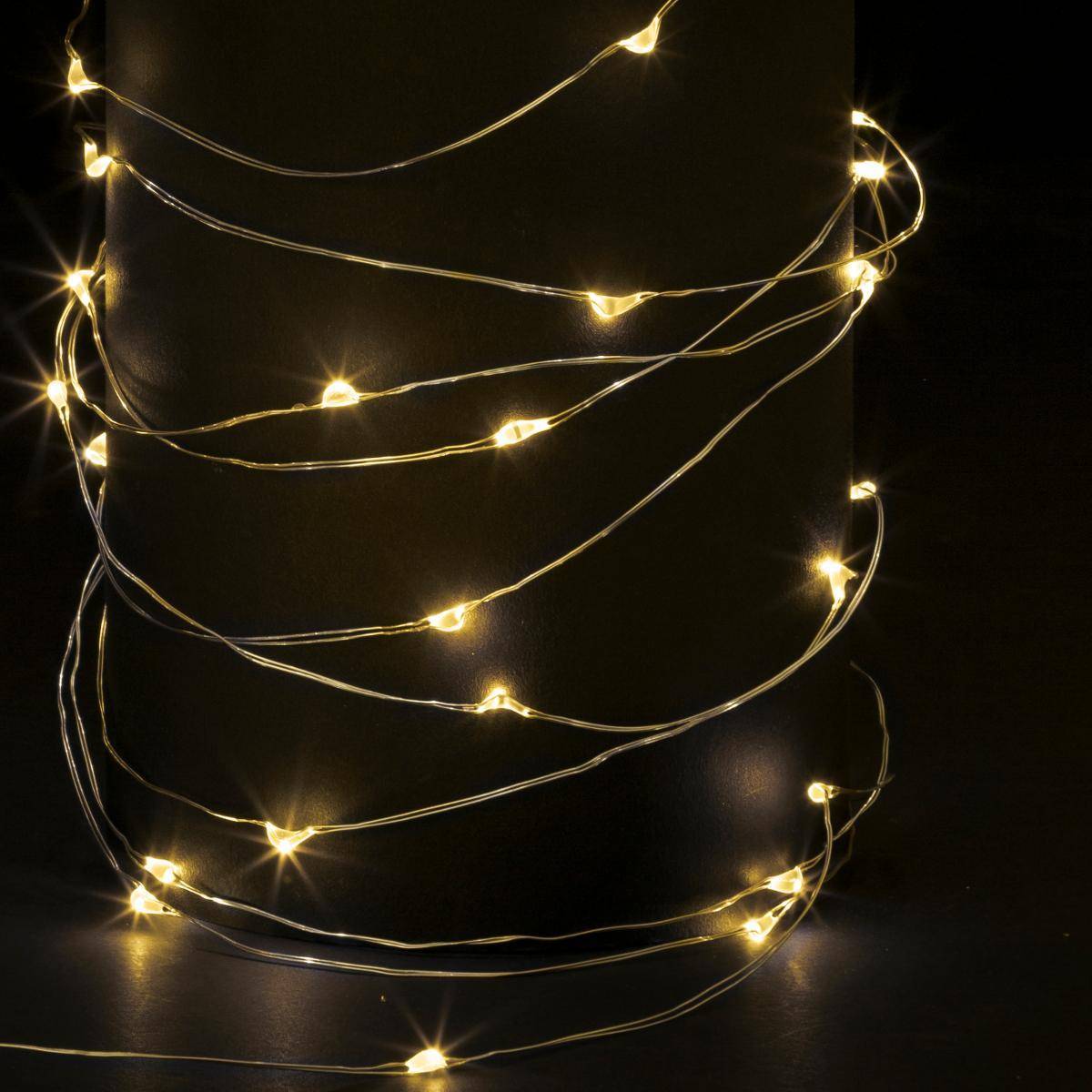 Fééric Lights & Christmas - Guirlande lumineuse intérieur 10m blanc chaud 100 LED à piles FEERIC LIGHTS & CHRISTMAS - Imagen 2