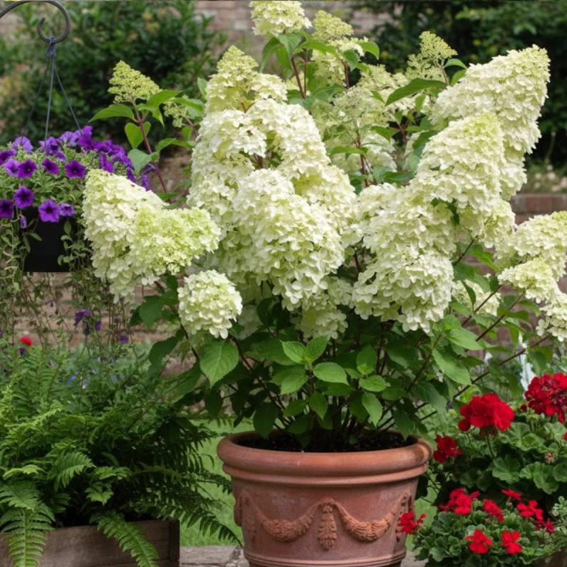Hortensia paniculata Diamantino® 'Ren101', Hydrangea paniculata à fleurs Blanche - feuillage Caduc - Pot de 1,5L - 10/20 cm-  hauteur à maturité De 1, - Imagen 3