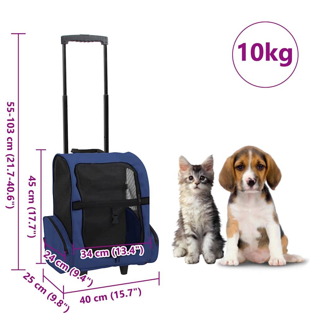 Vidaxl - Chariot polyvalent pliable pour animaux de compagnie bleu vidaXL 170193 - Imagen 3