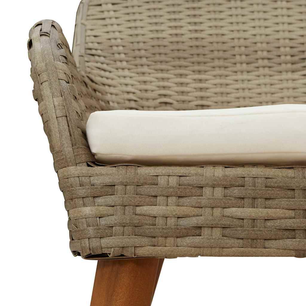 Lot de 2 Fauteuils en Polyrotin Confortables pour Salon de Jardin et Terrasse Beige – ComfortXL Outdoor Living - Image 9