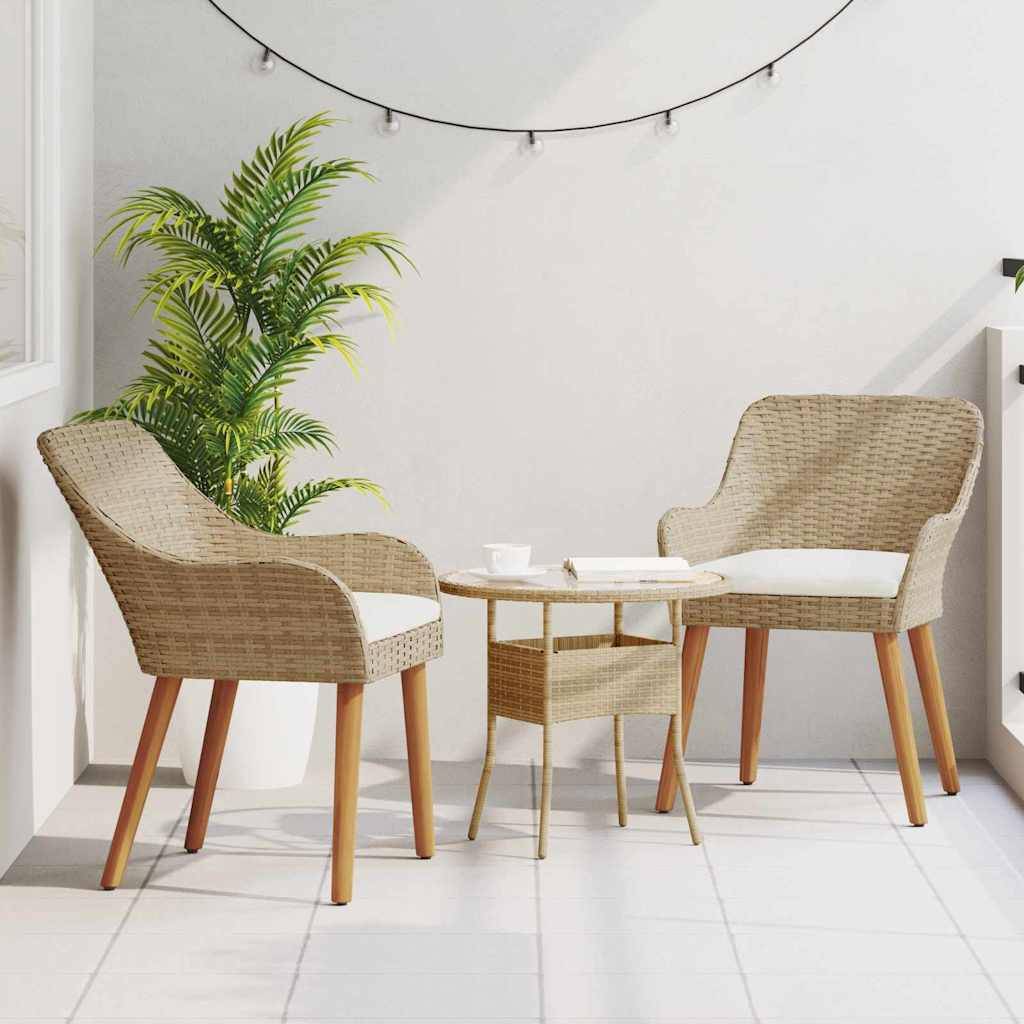 Lot de 2 Fauteuils en Polyrotin Confortables pour Salon de Jardin et Terrasse Beige – ComfortXL Outdoor Living - Image 3