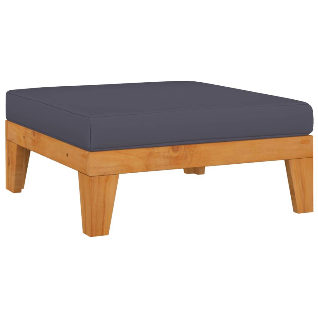 Helloshop26 - Salon de jardin meuble d'extérieur ensemble de mobilier 11 pièces avec coussins bois d'acacia solide - Imagen 6