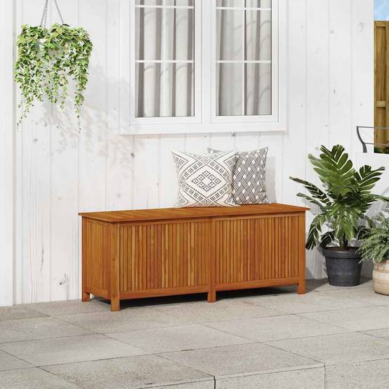 Coffre de jardin bois d'acacia naturel 150 x 50 x 58 cm - PANGIVO - Image 1
