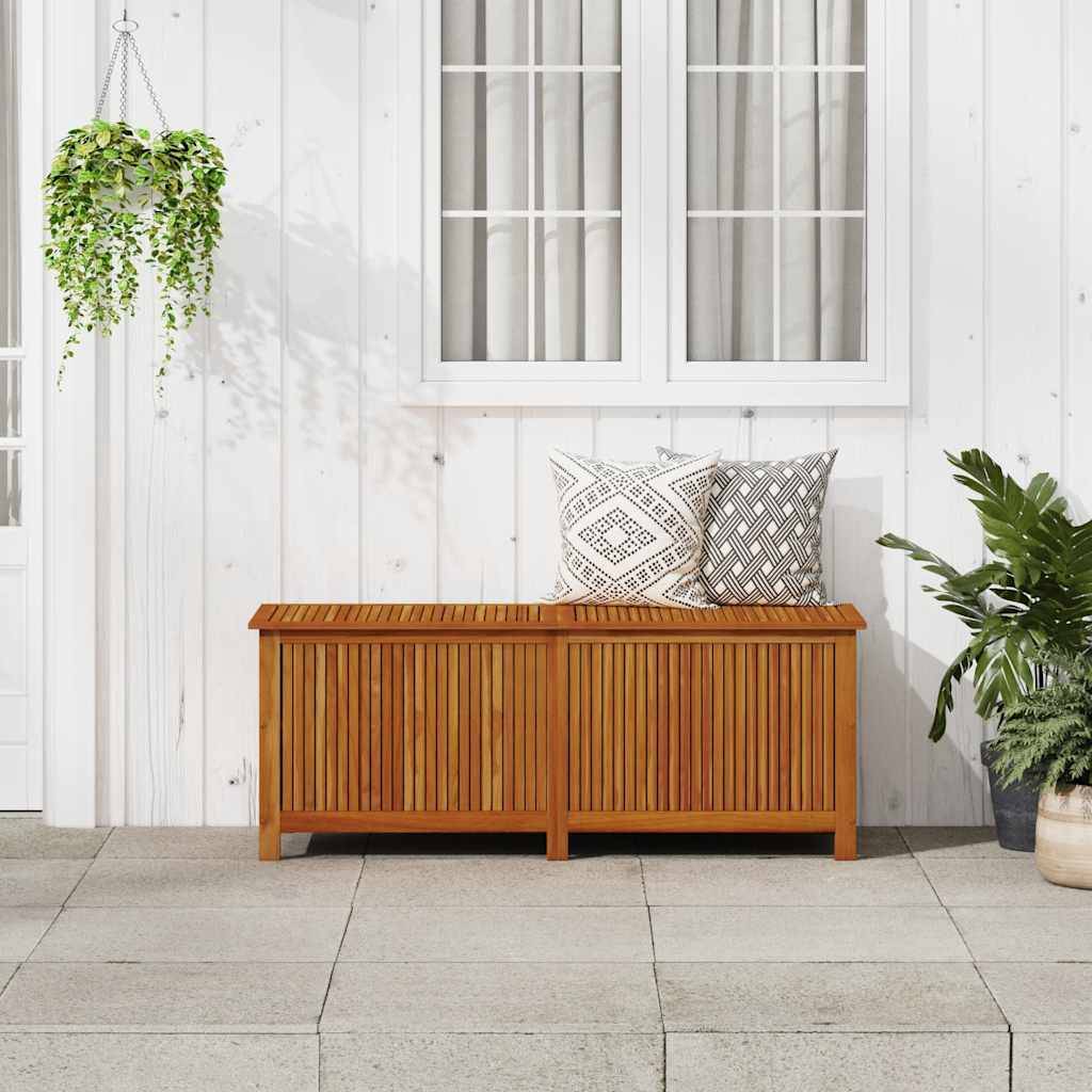 Coffre de jardin bois d'acacia naturel 150 x 50 x 58 cm - PANGIVO - Image 3