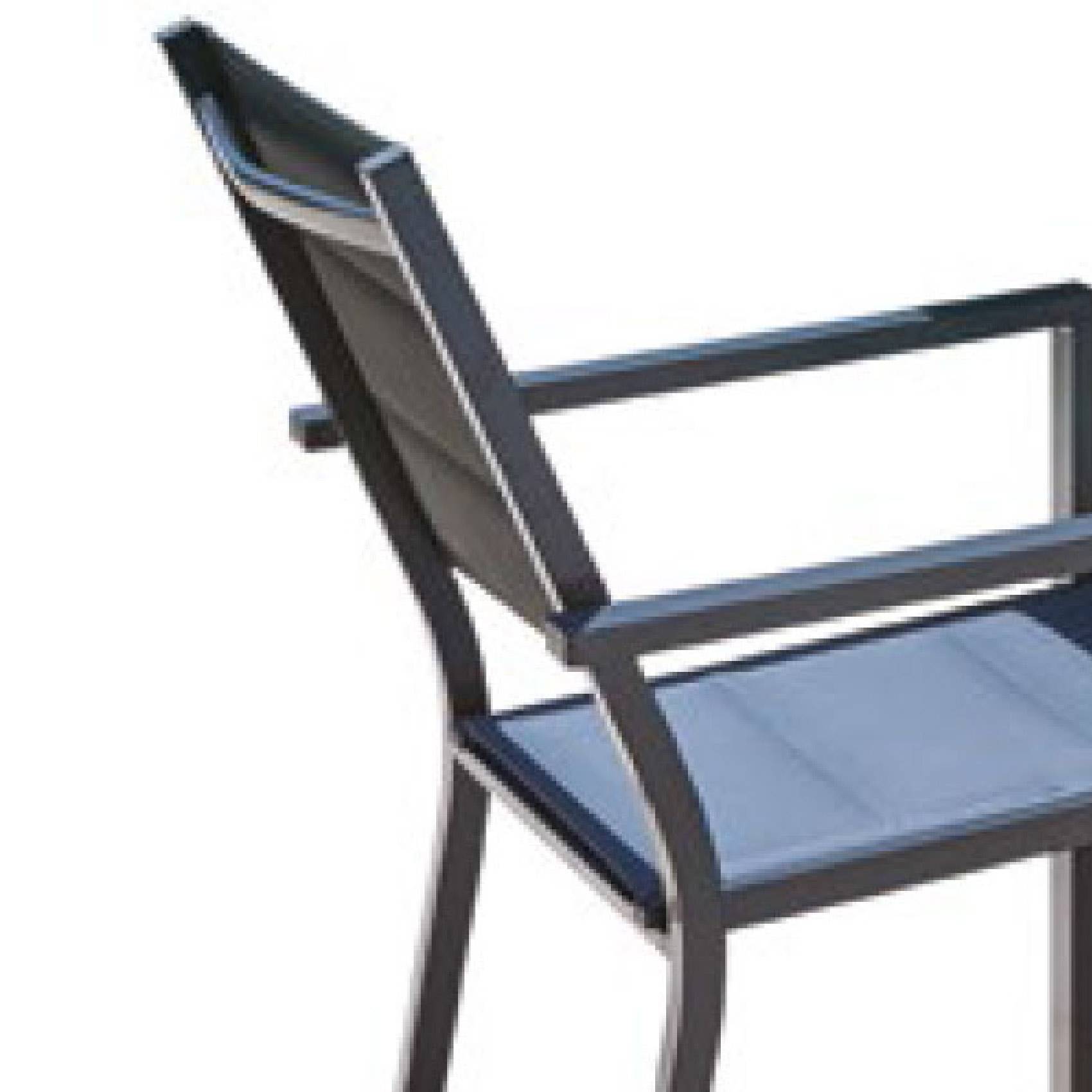 Fauteuil empilable en textilène - JARDILINE - Aluminium - Gris clair - Imagen 2