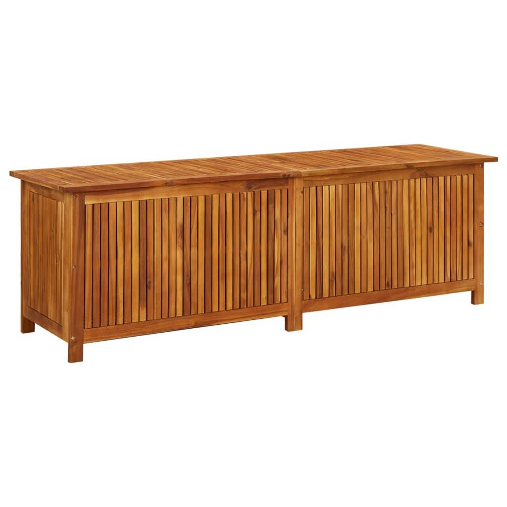 Helloshop26 - Coffre boîte meuble de jardin rangement 175 x 50 x 58 cm bois d'acacia solide - Imagen 1